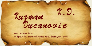 Kuzman Ducanović vizit kartica